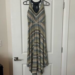 Prana Striped Maxi Dress - Blue, Green, Gray